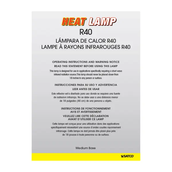 250 Watt R40 Incandescent - Red Heat - 6000 Average rated hours - Medium base - 120 Volt - Image 4
