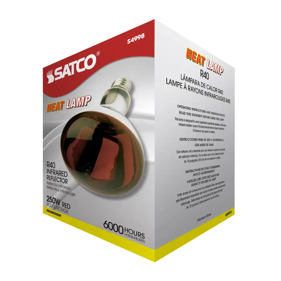 250 Watt R40 Incandescent - Red Heat - 6000 Average rated hours - Medium base - 120 Volt - Image 6