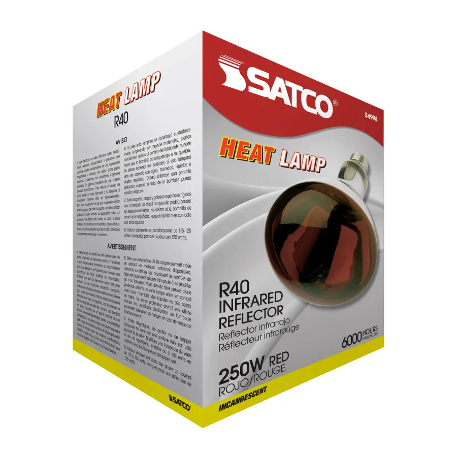 250 Watt R40 Incandescent - Red Heat - 6000 Average rated hours - Medium base - 120 Volt - Image 7