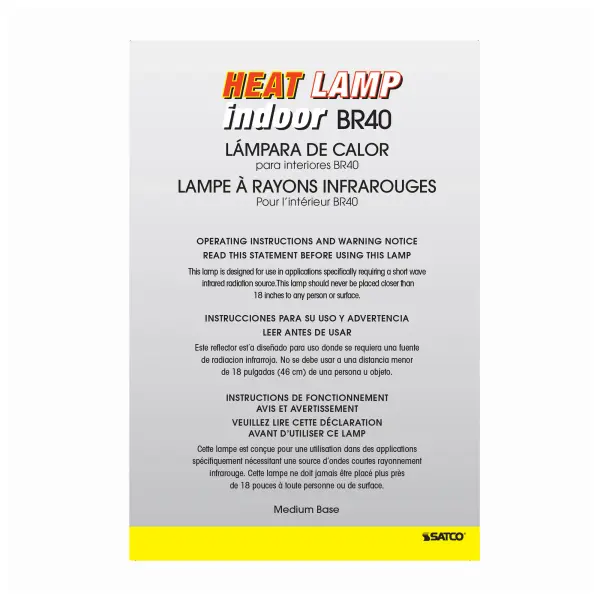 250 Watt R40 Incandescent - Clear Heat - 6000 Average rated hours - Medium base - 120 Volt - Image 4