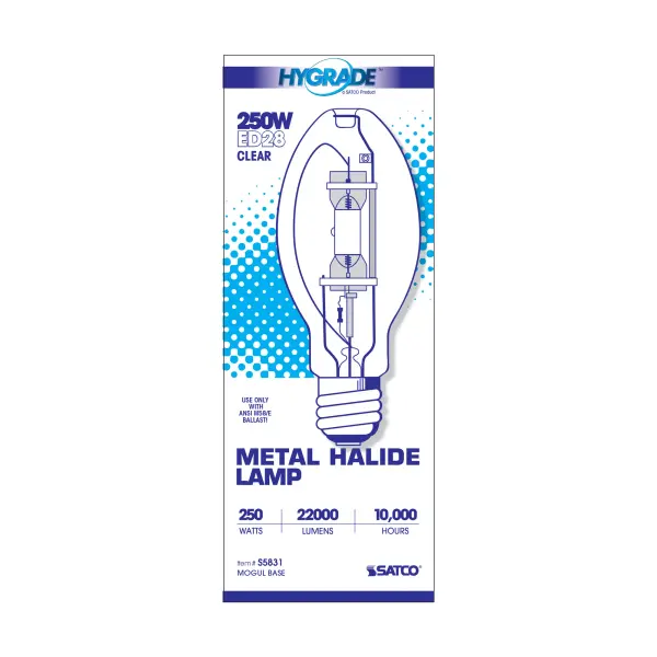 250 Watt - Metal Halide HID - Mogul base - ED28 - Clear - 65 CRI - 4000K - alternate view