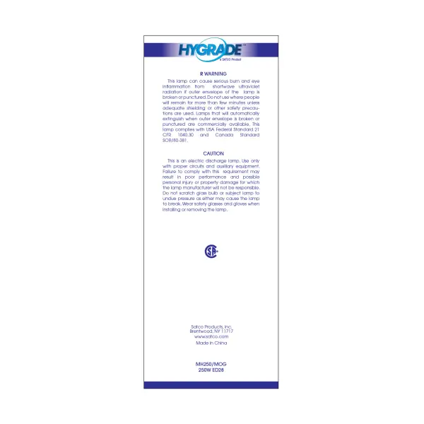 250 Watt - Metal Halide HID - Mogul base - ED28 - Clear - 65 CRI - 4000K - Image 5