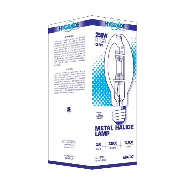 250 Watt - Metal Halide HID - Mogul base - ED28 - Clear - 65 CRI - 4000K - Image 7