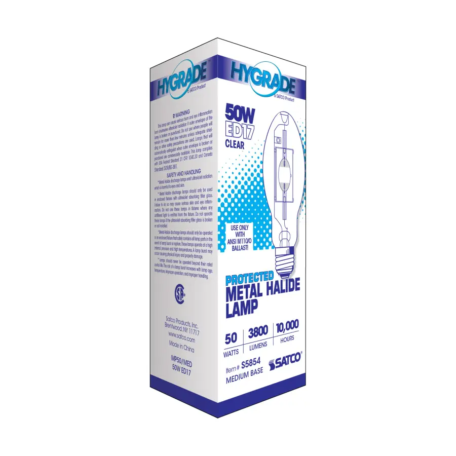 50 Watt - Metal Halide HID - Medium base - ED17 - Clear - 65 CRI - 4000K - Image 4