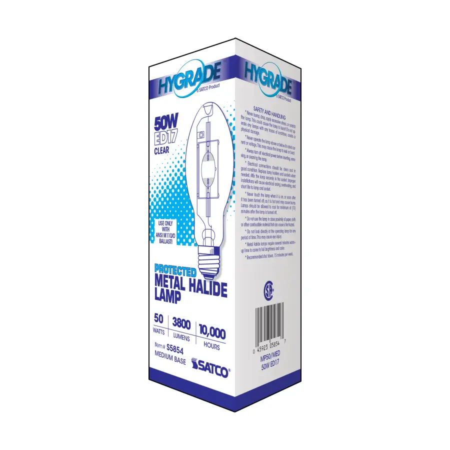 50 Watt - Metal Halide HID - Medium base - ED17 - Clear - 65 CRI - 4000K - Image 5