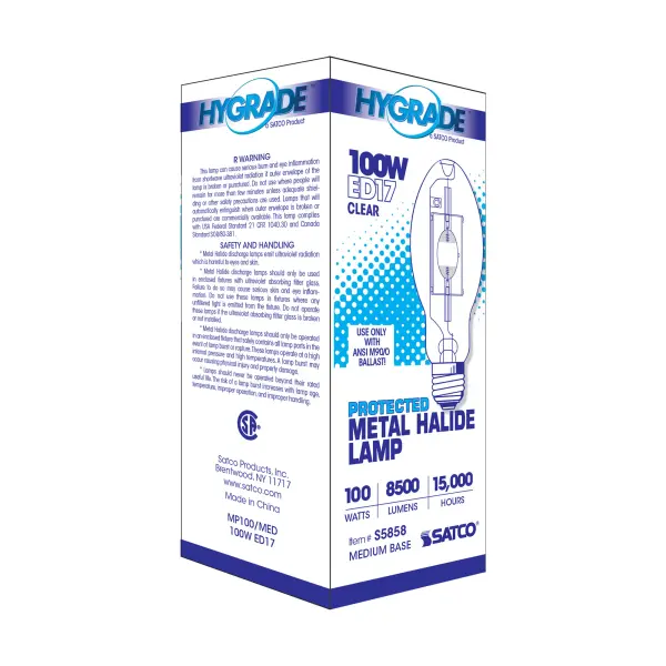 100 Watt - Metal Halide HID - Medium base - ED17 - Clear - 65 CRI - 4000K - Image 7