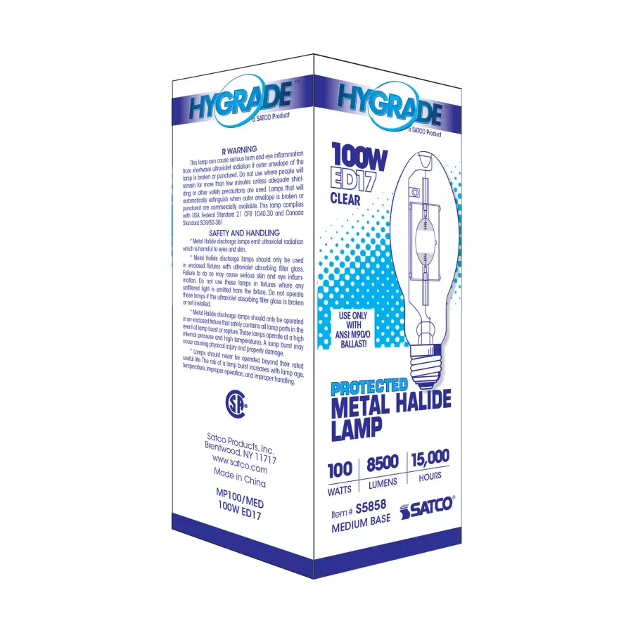 100 Watt - Metal Halide HID - Medium base - ED17 - Clear - 65 CRI - 4000K - Image 7