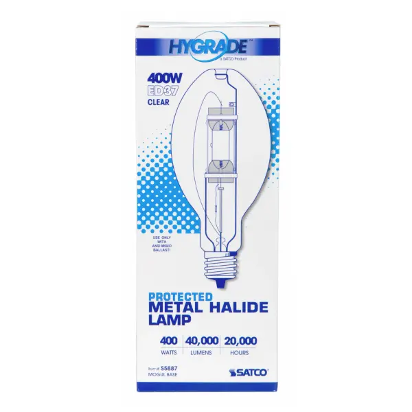 400 Watt - Metal Halide HID - MP400 - Mogul base - ED37 - Clear - 65 CRI - 4200K - Image 5