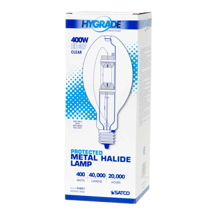 400 Watt - Metal Halide HID - MP400 - Mogul base - ED37 - Clear - 65 CRI - 4200K - Image 6