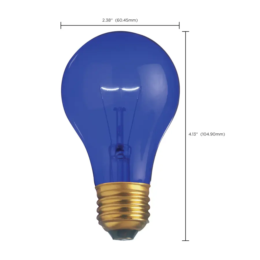 25 Watt A19 Incandescent - Transparent Blue - 2000 Average rated hours - Medium base - 130 Volt - Image 8
