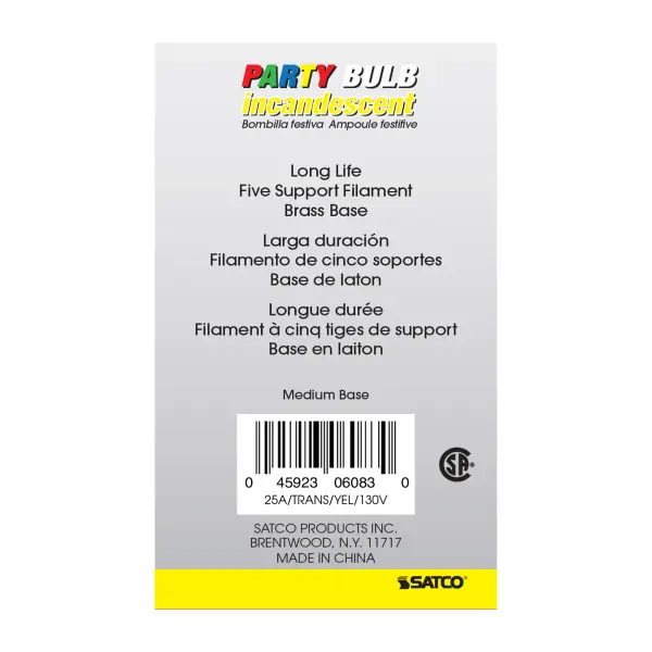 25 Watt A19 Incandescent - Transparent Yellow - 2000 Average rated hours - Medium base - 130 Volt - Image 5