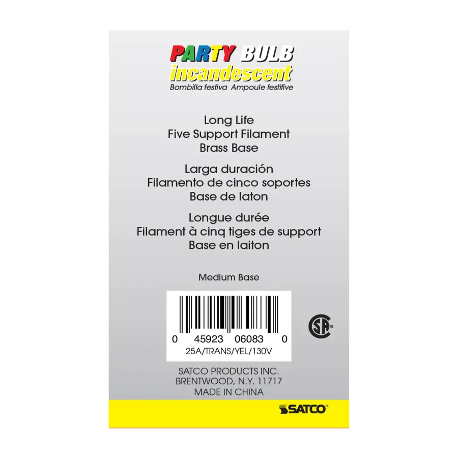 25 Watt A19 Incandescent - Transparent Yellow - 2000 Average rated hours - Medium base - 130 Volt - Image 5