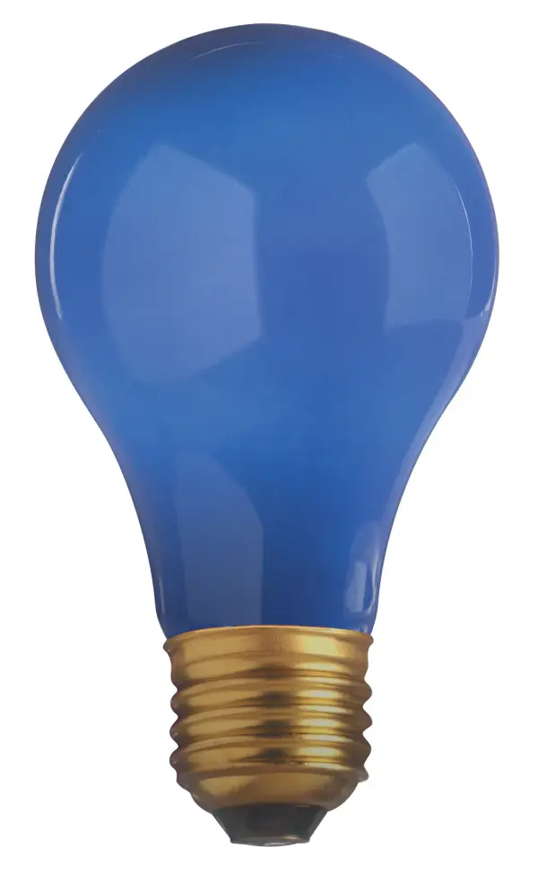 25 Watt A19 Incandescent - Ceramic Blue - 1000 Average rated hours - 80 Lumens - Medium base - 130 Volt - Image 1