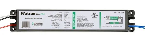 DB296MVISN BALLAST UNV: 1-2 - T12 Instant Start, Professional < 10% THD, Universal Voltage Ballast 120/277V