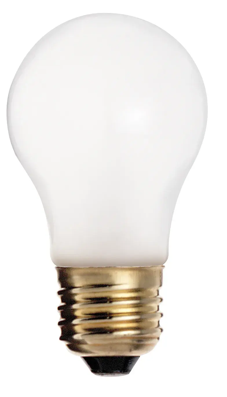 40 Watt A15 Incandescent - Frost - 2500 Average rated hours - 280 Lumens - Medium base - 130 Volt - Teflon Shatter Proof