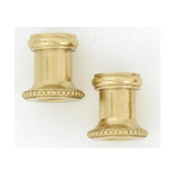 2 Brass Threaded Knurled Necks