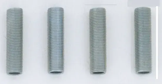 4 Steel Nipples - 1/8 IPS - Running Thread - 1-1/2" Length