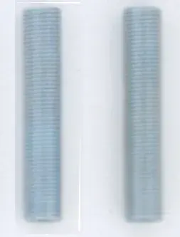 2 Steel Nipples - 1/8 IPS - Running Thread - 2" Length