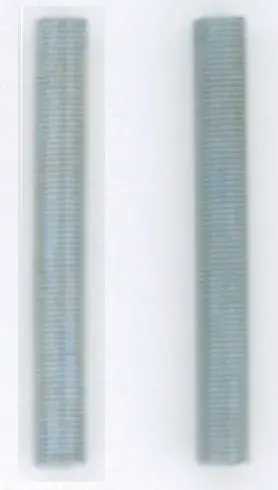 2 Steel Nipples - 1/8 IPS - Running Thread - 3" Length