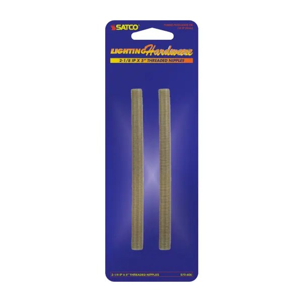 2 Steel Nipples - 1/8 IPS - Running Thread - 5" Length - Image 2