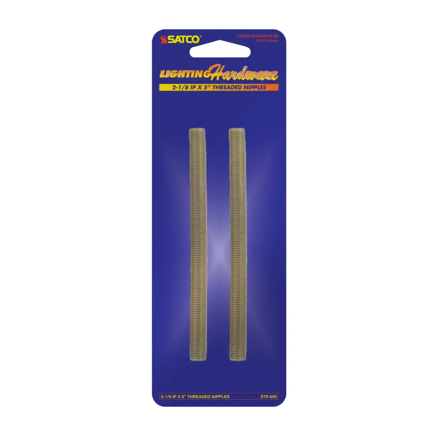 2 Steel Nipples - 1/8 IPS - Running Thread - 5" Length - Image 2
