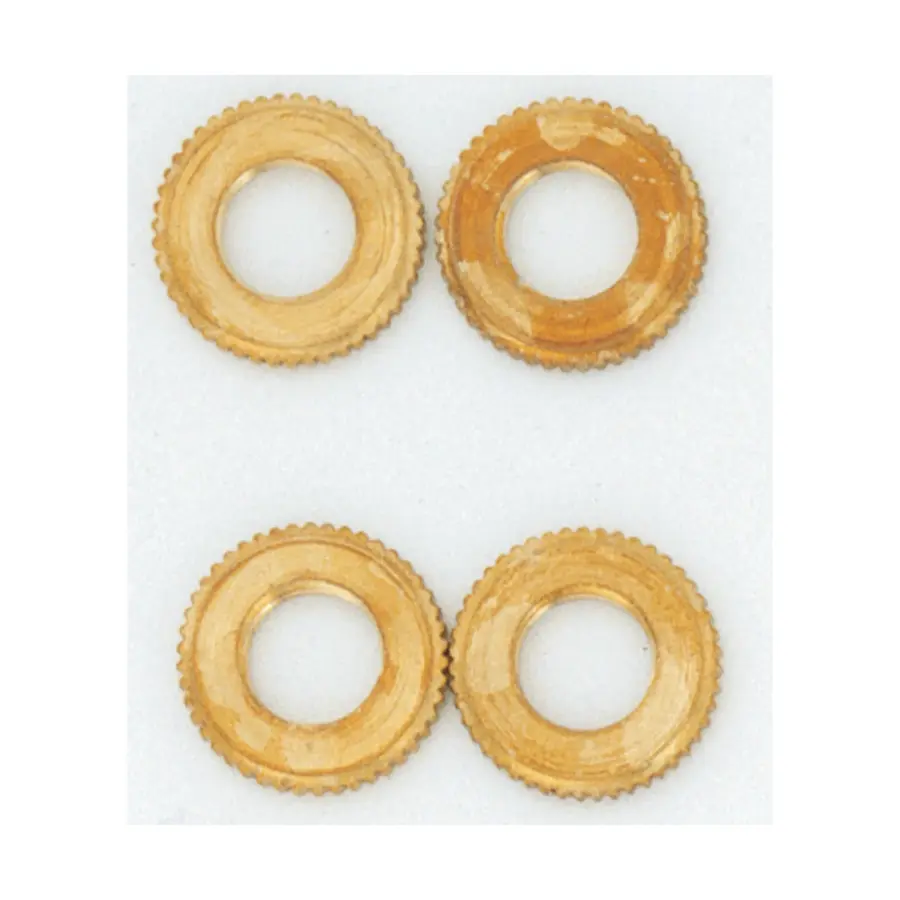 4 Knurled Brass Locknuts - 1/8 IPS