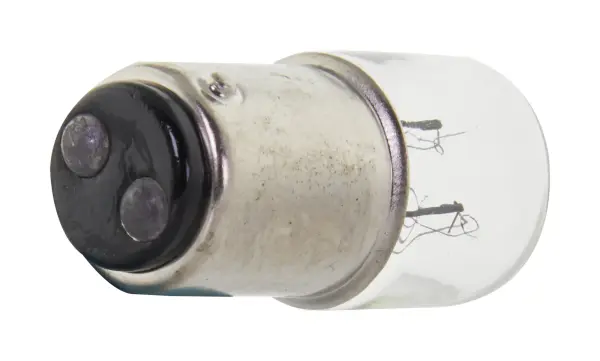 Satco's 6-watt/10-watt clear Incandescent miniature bulb features a double contact bayonet base and offers warm white light. This clear, miniature bulb has a 360 degree beam spread. - alternate view