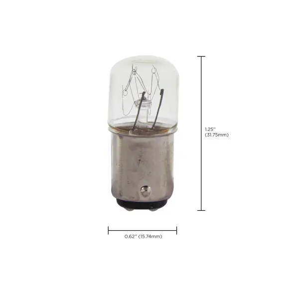6 Watt/10 Watt miniature - T6 - Clear - Double Contact Bayonet base - 110 Volt/140 Volt - Image 4