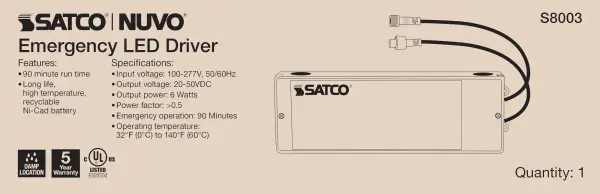 6 Watt - 90 Minute - 100-277 Volt - LED Emergency Backup Driver - For use with 4/6/8 or 10 Inch CDL - Image 7