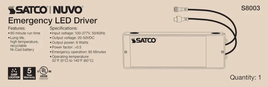 6 Watt - 90 Minute - 100-277 Volt - LED Emergency Backup Driver - For use with 4/6/8 or 10 Inch CDL - Image 7