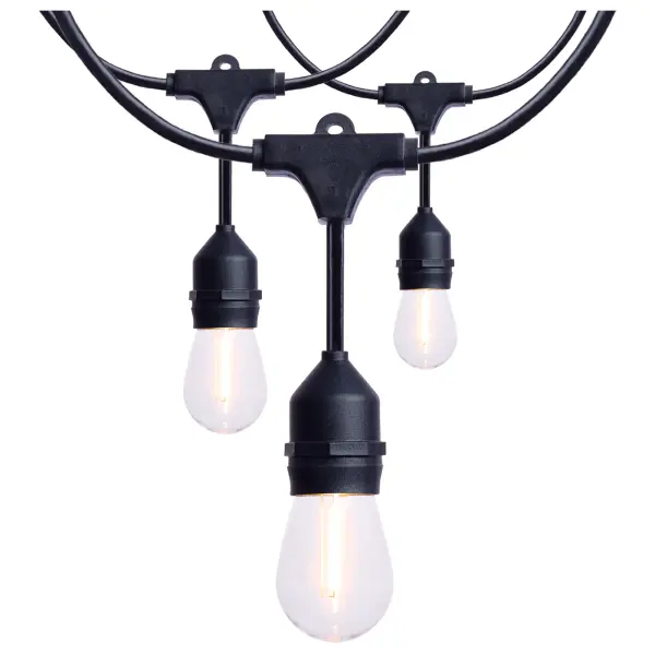SATCO's String Lights set the mood. Any space from patio to party room is elevated with a simple strand of string lights, or illuminate larger spaces by connecting several strands. Choose warm white 2700K or warm light 2200K to create your ideal experience. Integrated hooks and standard outlet plug-in make these string lights easy to install to quickly customize your space.
