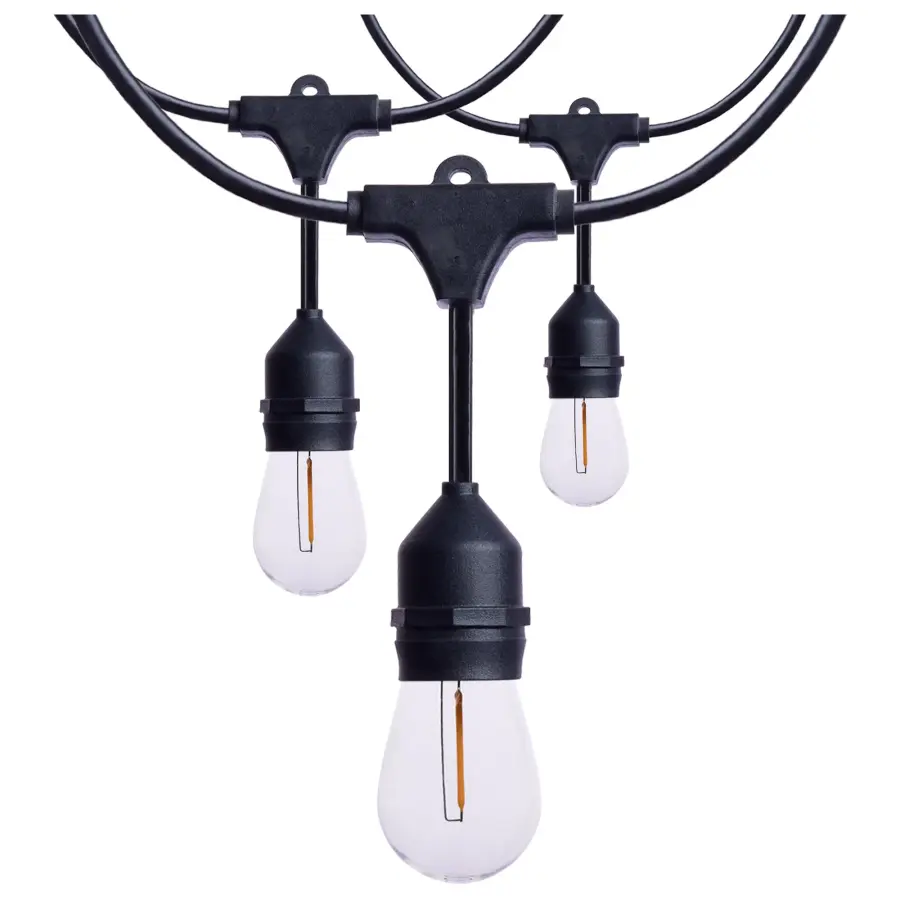 24 Foot LED String Light - 12-S14 Lamps - 2700K CCT - Black - 120 Volt - Image 2