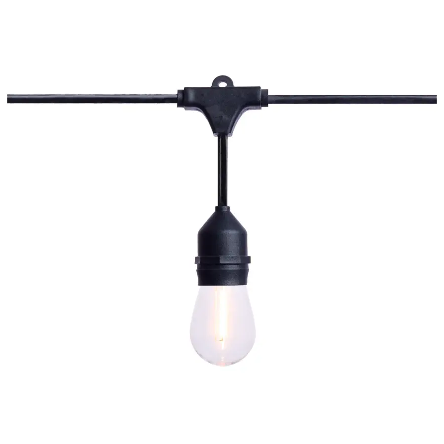 24 Foot LED String Light - 12-S14 Lamps - 2700K CCT - Black - 120 Volt - Image 4