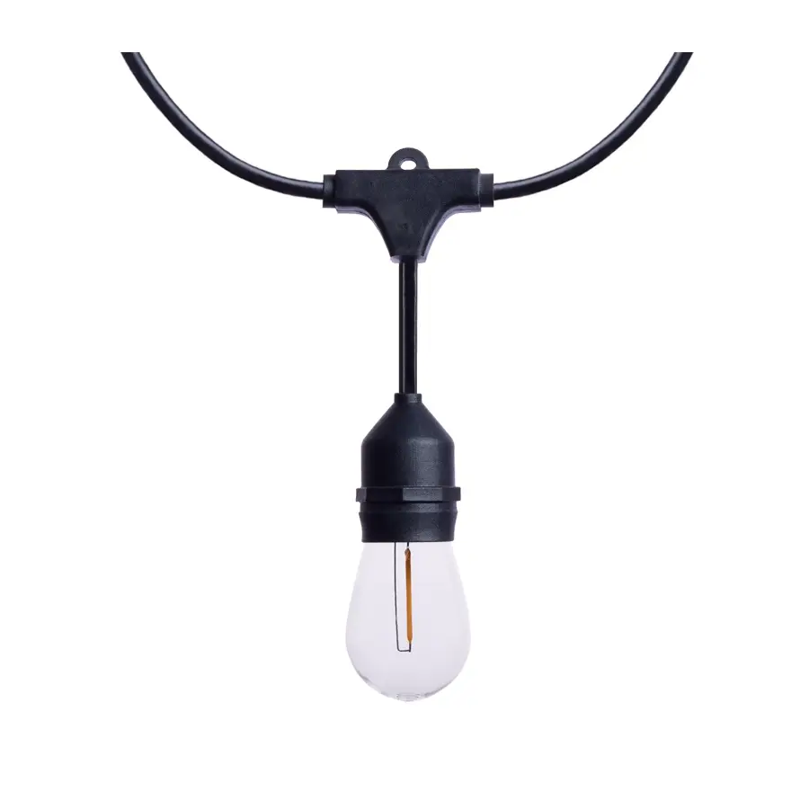24 Foot LED String Light - 12-S14 Lamps - 2700K CCT - Black - 120 Volt - Image 6