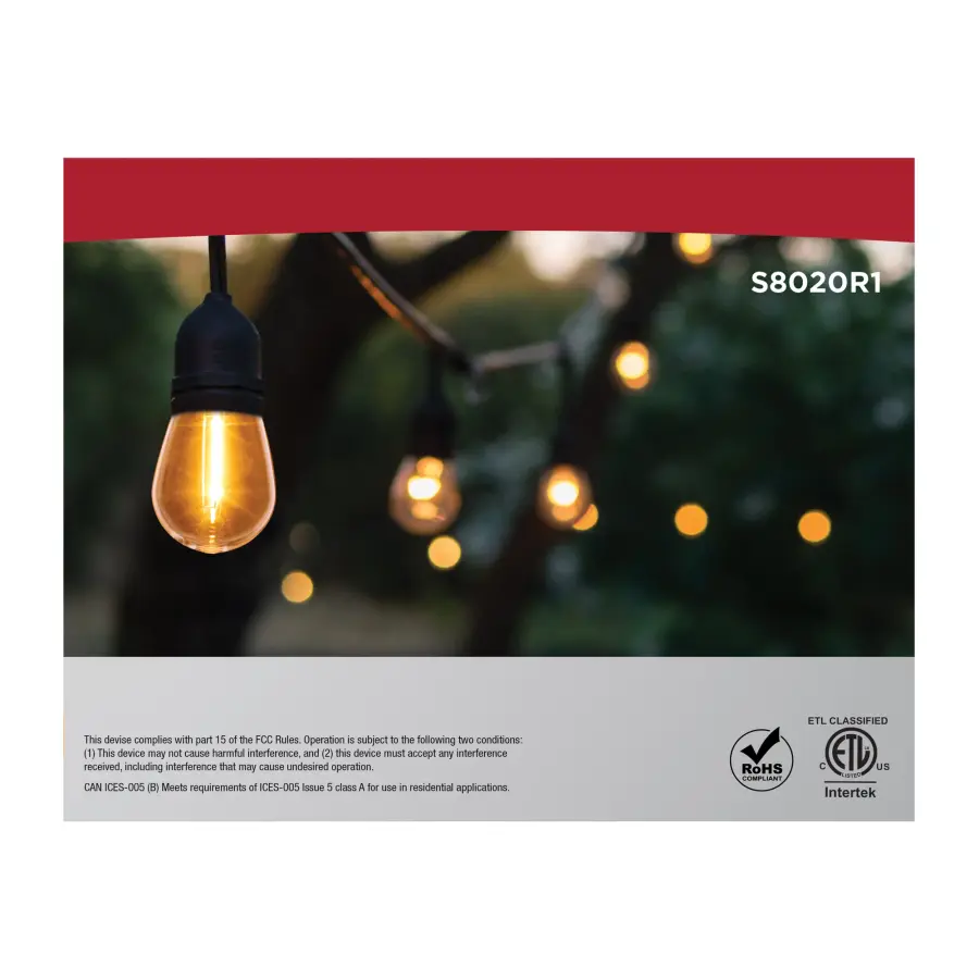 24 Foot LED String Light - 12-S14 Lamps - 2700K CCT - Black - 120 Volt - Image 10