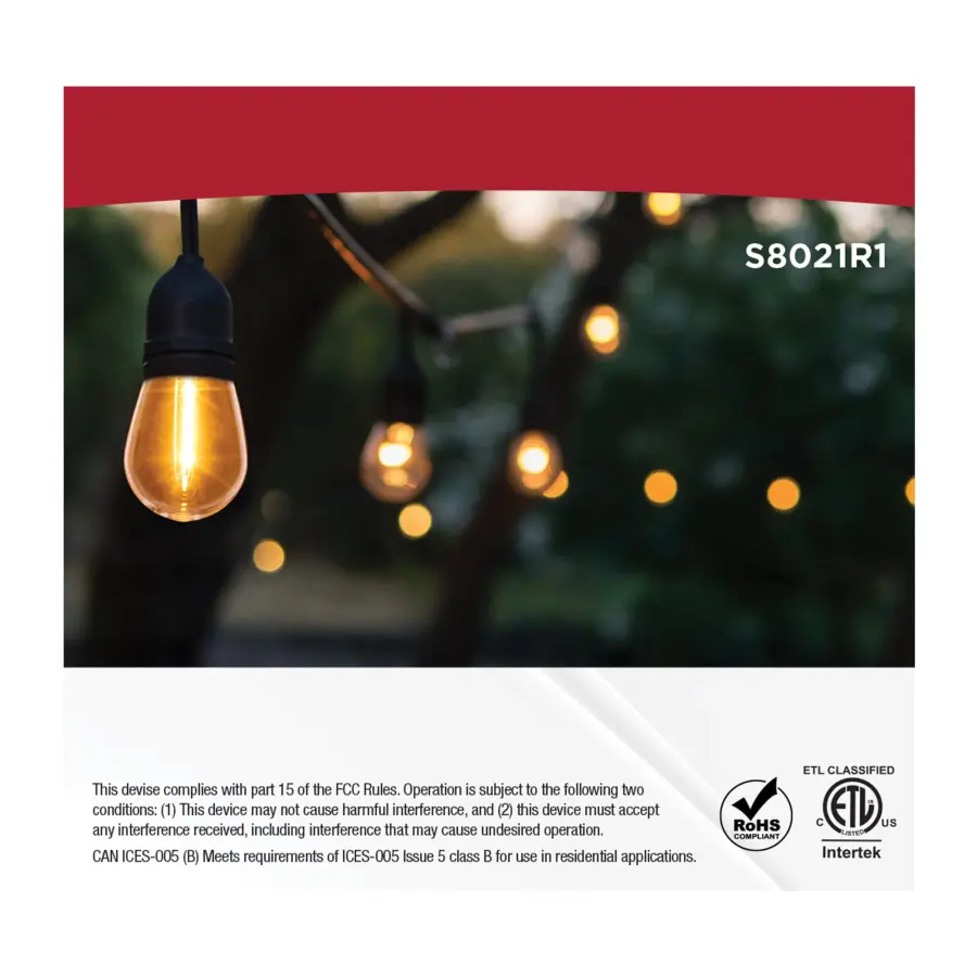 S14 LED String Light Replacement Lamp - Medium Base - 2700K - Clear - 120 Volt - 4-Pack - Image 5