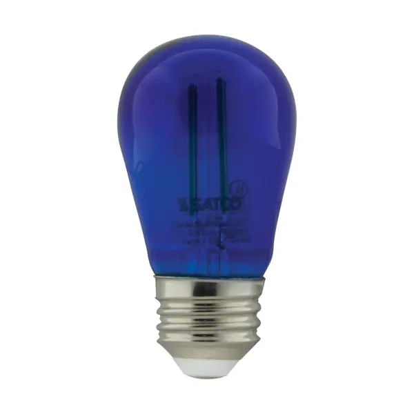 1 Watt - S14 LED Filament - Blue Transparent Glass Bulb - E26 Base - 120 Volt - Non-Dimmable - Pack of 4 - Image 1