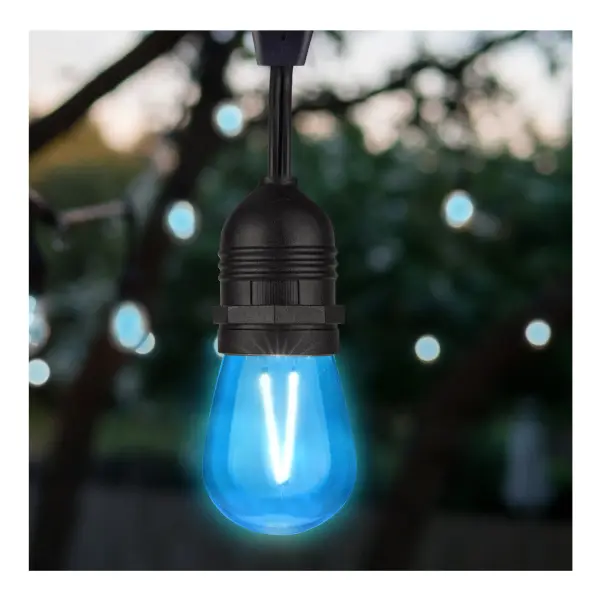 1 Watt - S14 LED Filament - Blue Transparent Glass Bulb - E26 Base - 120 Volt - Non-Dimmable - Pack of 4 - Image 10
