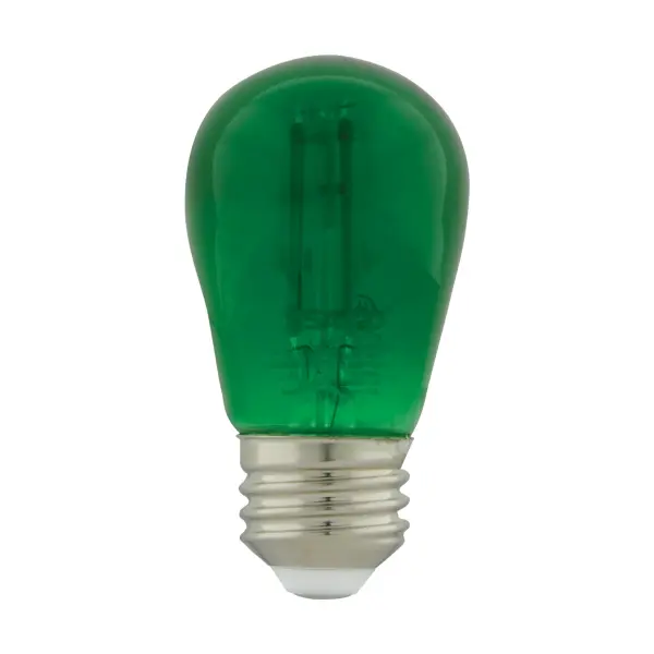 1 Watt - S14 LED Filament - Green Transparent Glass Bulb - E26 Base - 120 Volt - Non-Dimmable - Pack of 4 - Image 1