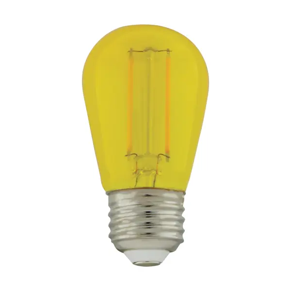 1 Watt - S14 LED Filament - Yellow Transparent Glass Bulb - E26 Base - 120 Volt - Non-Dimmable - Pack of 4 - Image 1