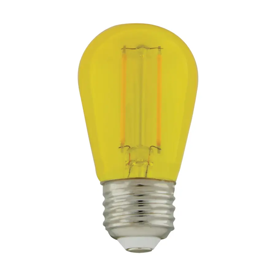 1 Watt - S14 LED Filament - Yellow Transparent Glass Bulb - E26 Base - 120 Volt - Non-Dimmable - Pack of 4 - Image 1