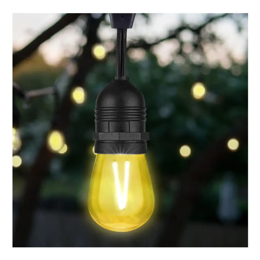1 Watt - S14 LED Filament - Yellow Transparent Glass Bulb - E26 Base - 120 Volt - Non-Dimmable - Pack of 4 - Image 10