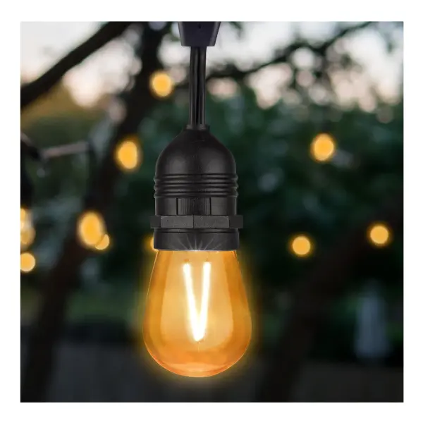 1 Watt - S14 LED Filament - Orange Transparent Glass Bulb - E26 Base - 120 Volt - Non-Dimmable - Pack of 4 - Image 10