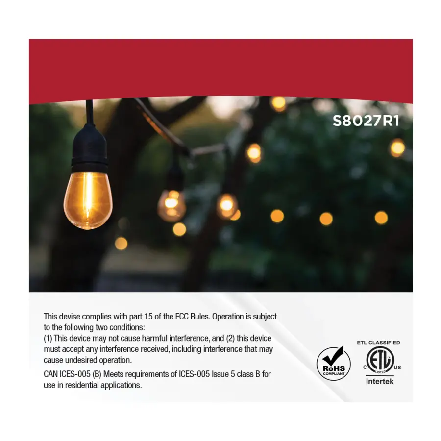 S14 LED String Light Replacement Lamp - Medium Base - 2200K - Clear - 120 Volt - 4-Pack - Image 5