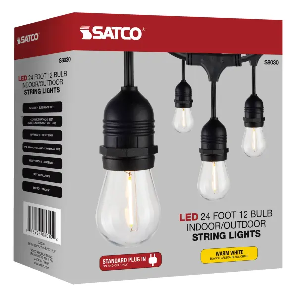 24Ft - LED String Light - Includes 12-S14 bulbs - 2200K - 120 Volts - Image 11