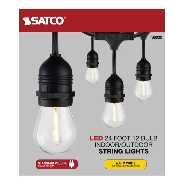 24Ft - LED String Light - Includes 12-S14 bulbs - 2200K - 120 Volts - Image 6