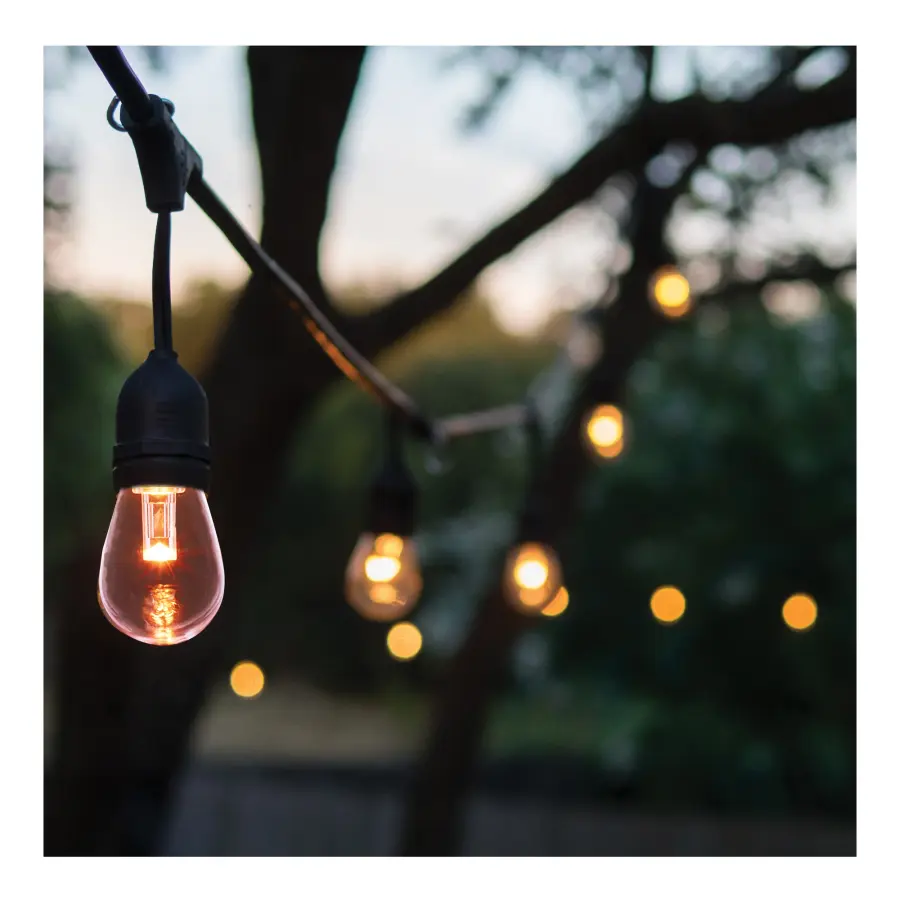 24 Foot LED String Light - 12-S14 Lamps - Medium Base - RGBTW - Infrared Remote - Black - 120 Volt - Image 12