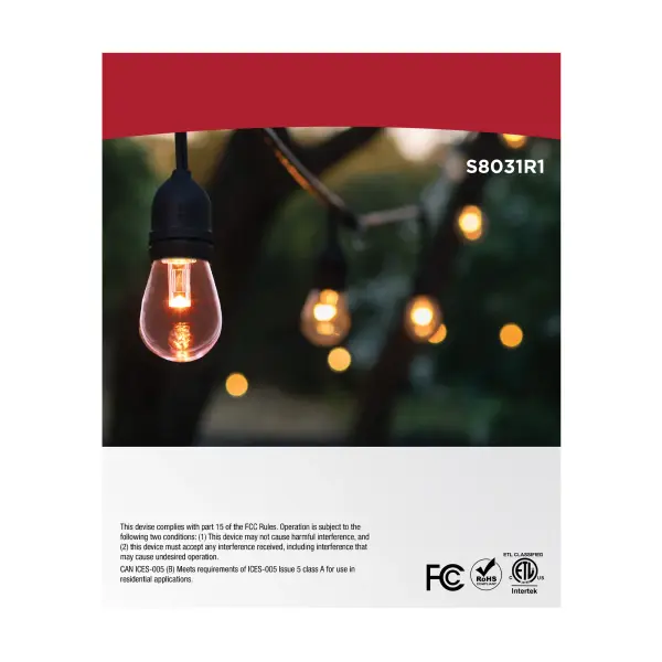 24 Foot LED String Light - 12-S14 Lamps - Medium Base - RGBTW - Infrared Remote - Black - 120 Volt - Image 15