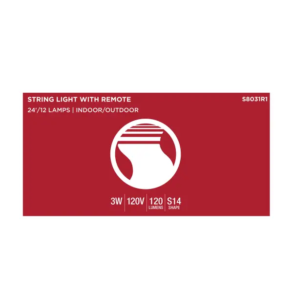 24 Foot LED String Light - 12-S14 Lamps - Medium Base - RGBTW - Infrared Remote - Black - 120 Volt - Image 19