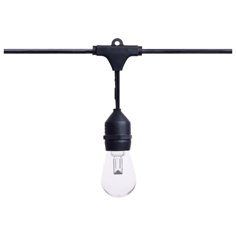 24 Foot LED String Light - 12-S14 Lamps - Medium Base - RGBTW - Infrared Remote - Black - 120 Volt - Image 4